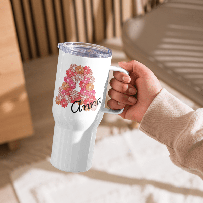 Personalisierter Tumbler + Name - 739 ml (25 oz) - "Floral"