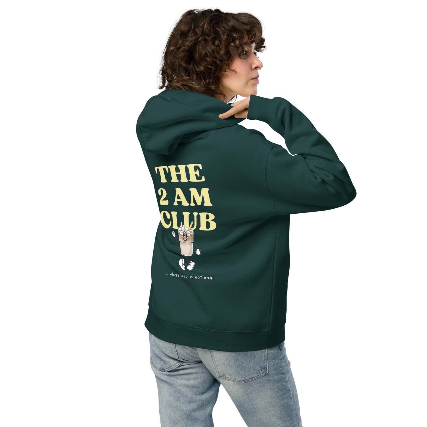 „THE 2 AM CLUB“ Hoodie - Iced Coffee Edition - Team Pine Green