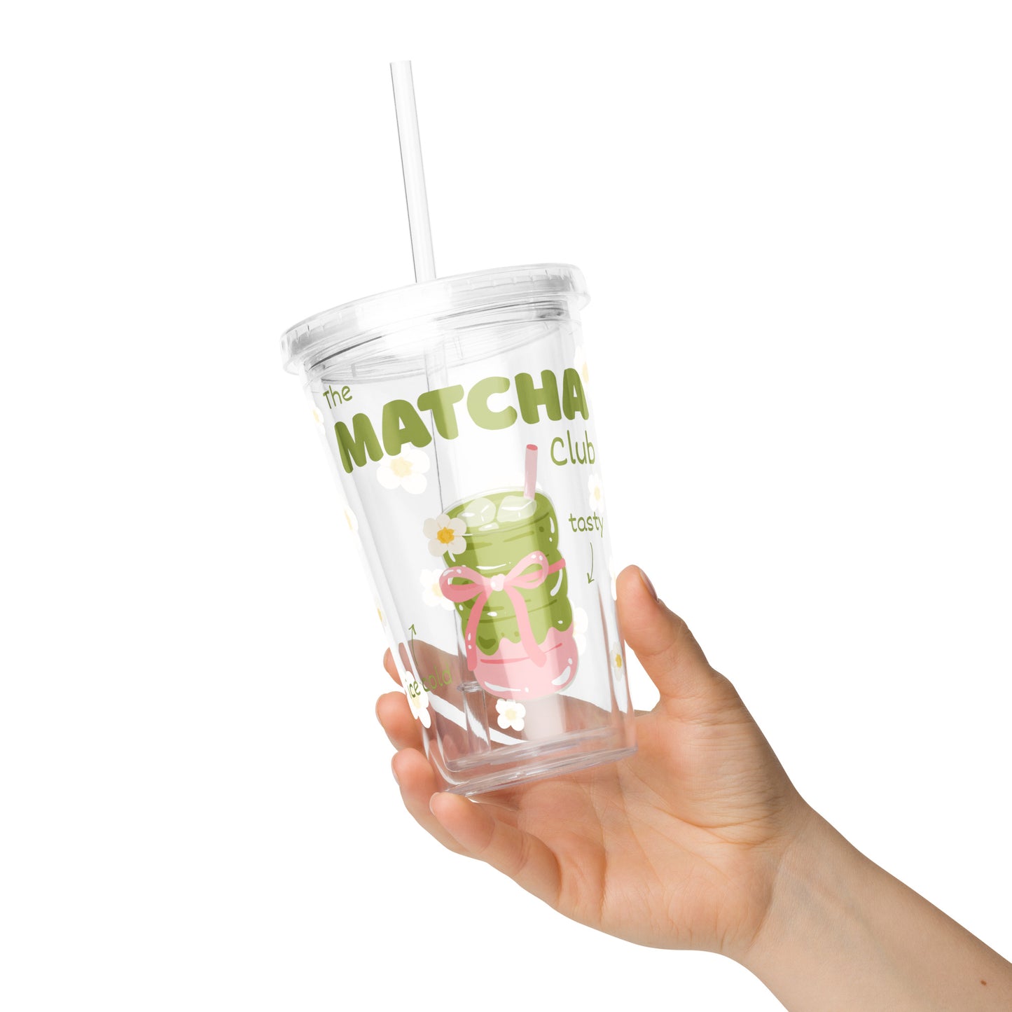"The Matcha Club" Tumbler – Floral Edition