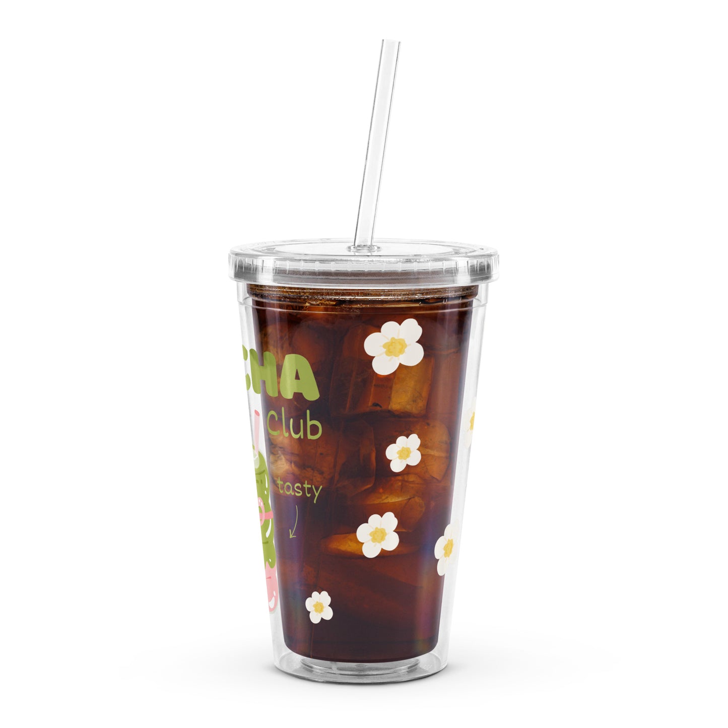 "The Matcha Club" Tumbler – Floral Edition