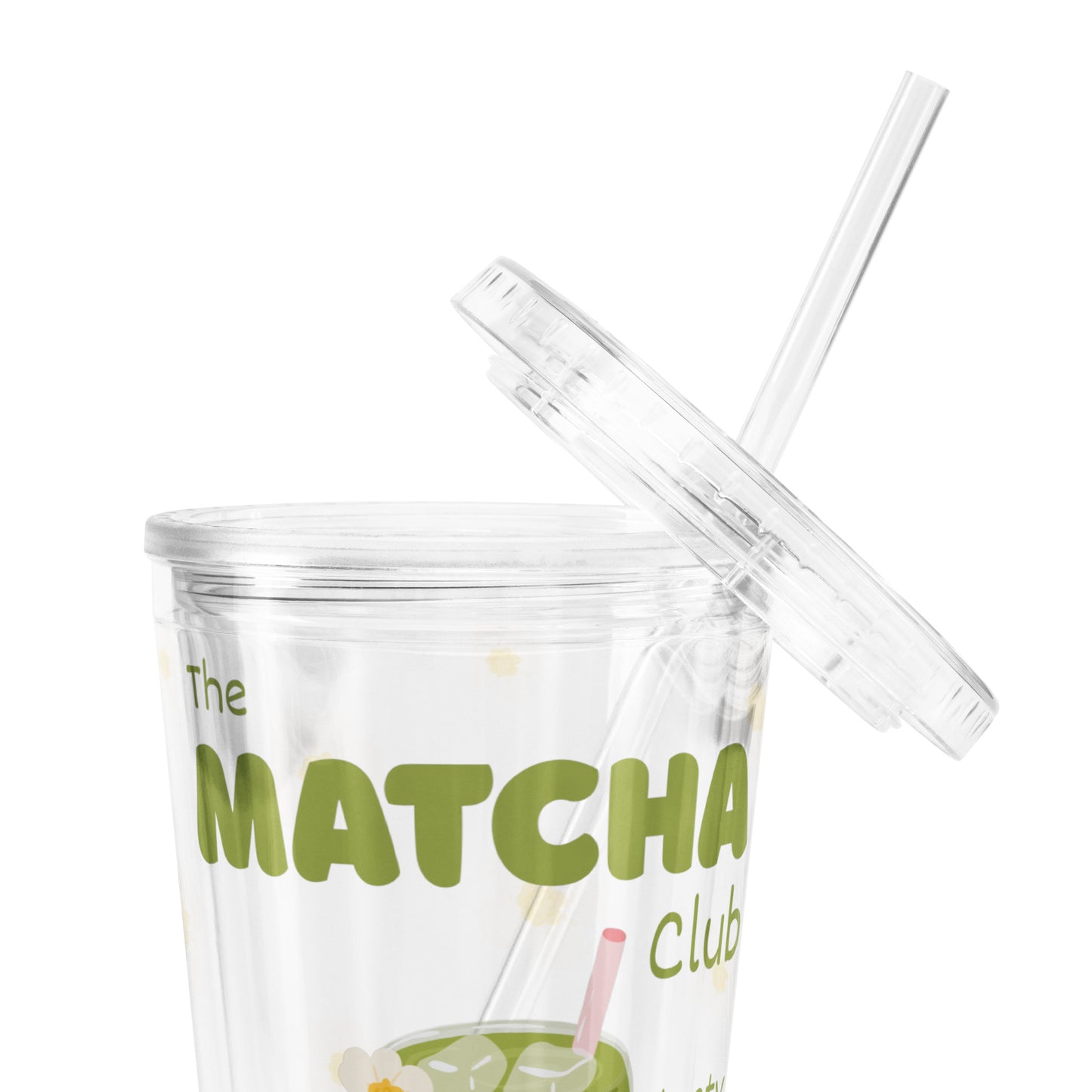 "The Matcha Club" Tumbler – Floral Edition