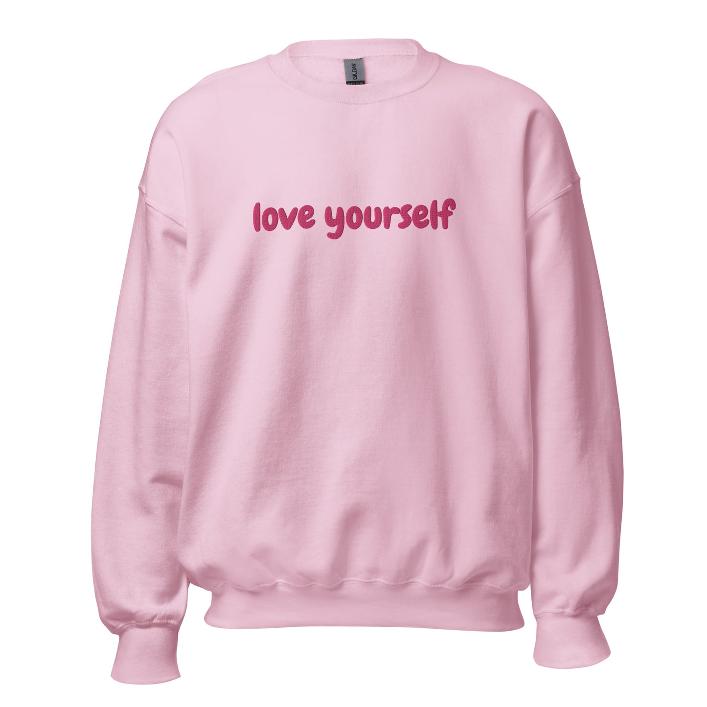 "Love Yourself" Sweater | Light Pink | Embroidered