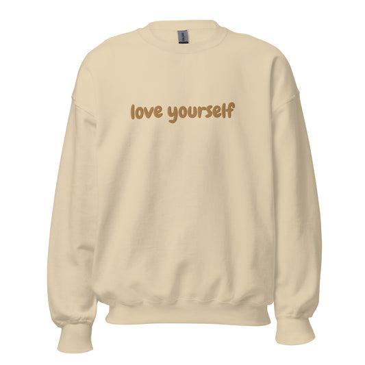"Love Yourself" Pullover | Sand | Gestickt