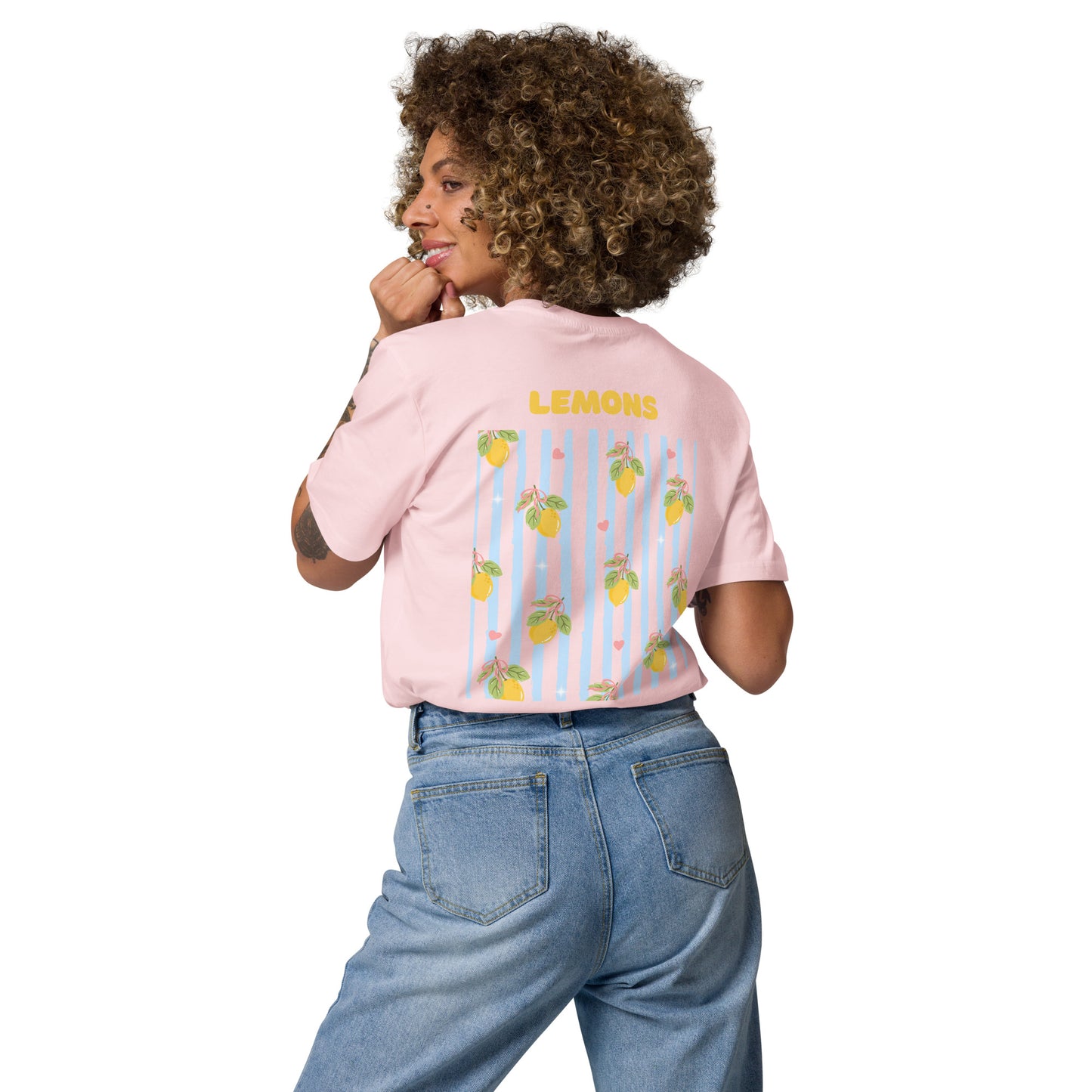 "Lemon Club" T-Shirt - Summer Stripe Edition - Team Cotton Pink
