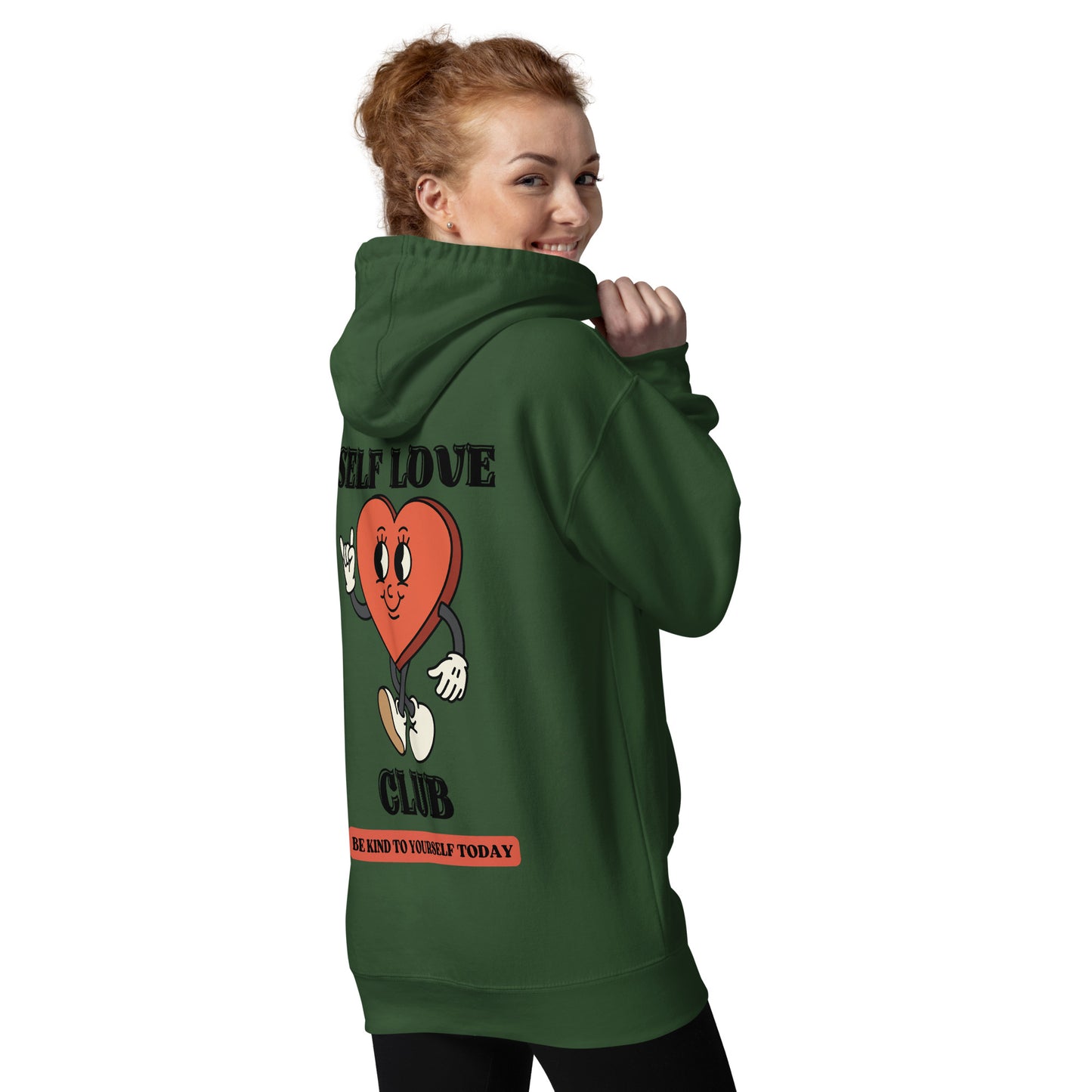 "Self Love Club" Hoodie – Team Forest Green